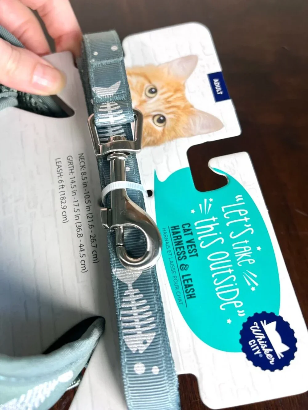 Whisker City Fish Foil Cat Harness and Leash Combo Set Adult Cat